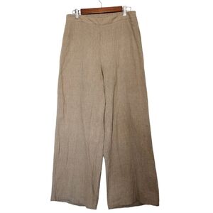 Tan cotton wide leg high waist culottos